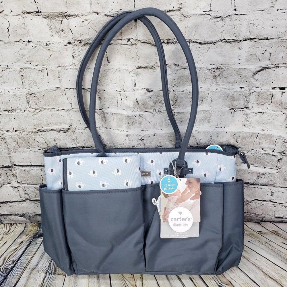 Carter's Baby Boy 9 Pocket Diaper Bag Set Blue NEW with Tags - Picture 1 of 6